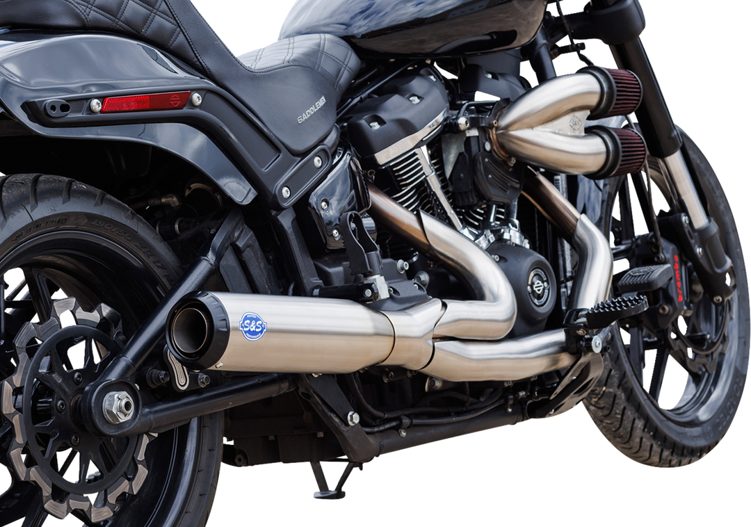 S&S CYCLE 2-into-1 Qualifier Exhaust System - 50-State - Silver - Softail 550-1103