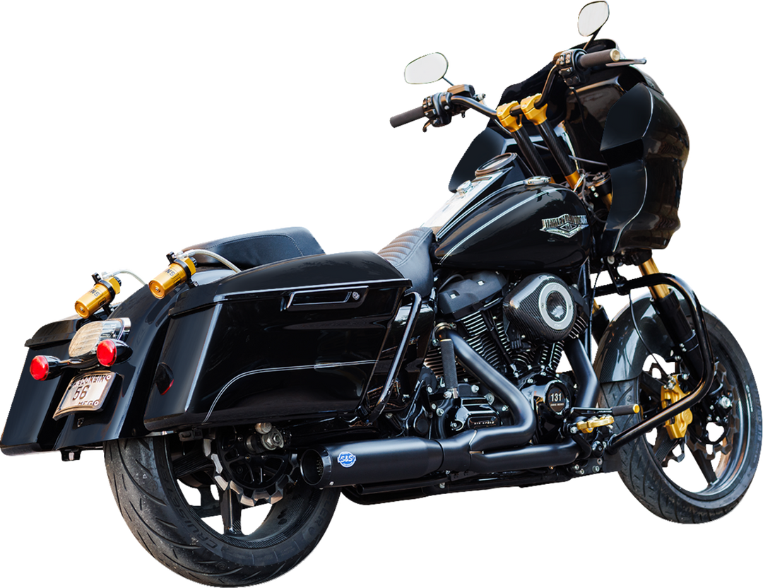 S&S CYCLE 2-into-1 Qualifier Exhaust System - 50-State - Black 550-1110