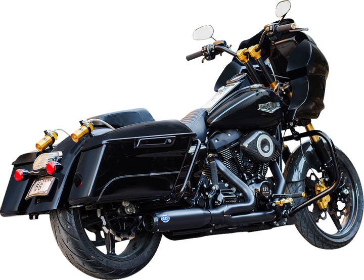 S&S CYCLE 2-into-1 Qualifier Exhaust System - 50-State - Black 550-1110