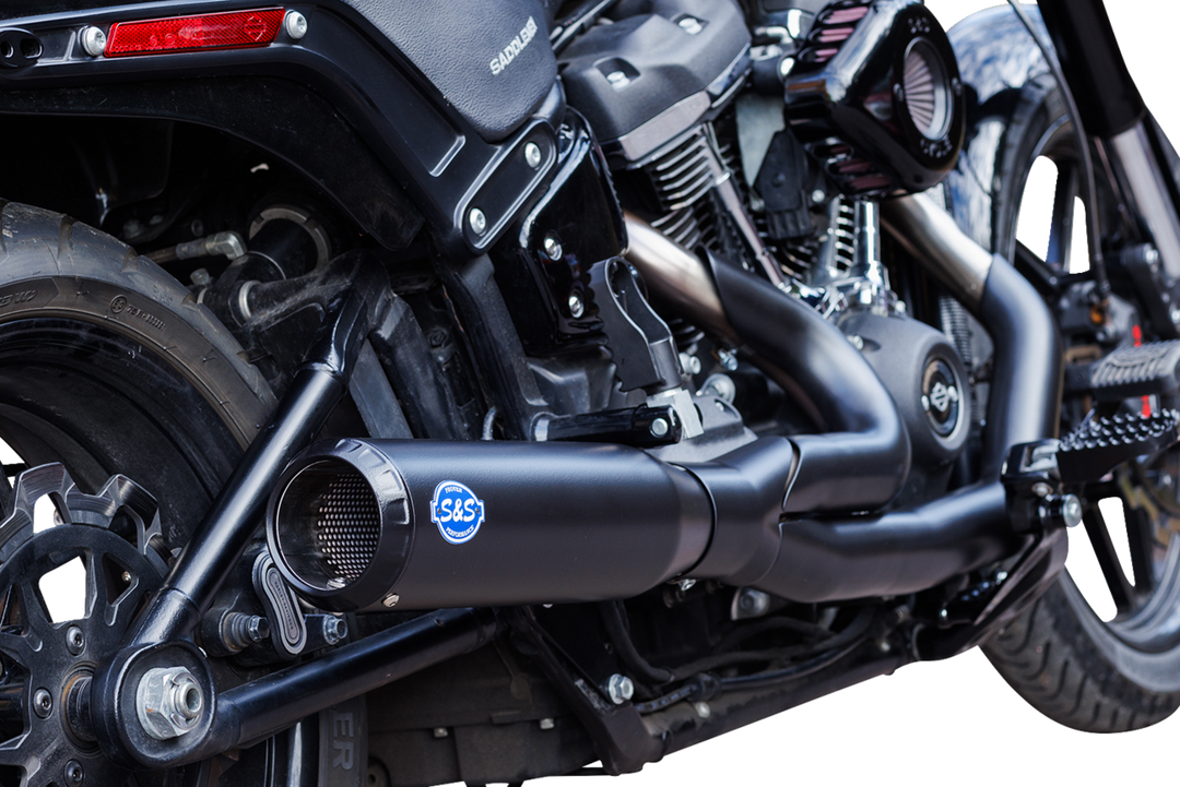 S&S CYCLE 2-into-1 Qualifier Exhaust System - 50-State - Black - Softail 550-1104