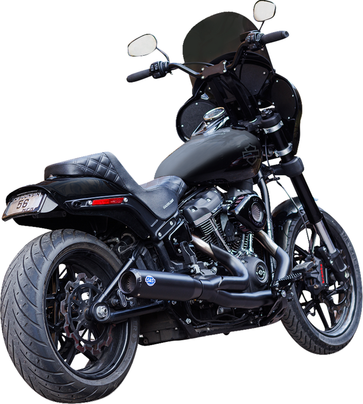 S&S CYCLE 2-into-1 Qualifier Exhaust System - Race Only - Guardian Black 550-1106