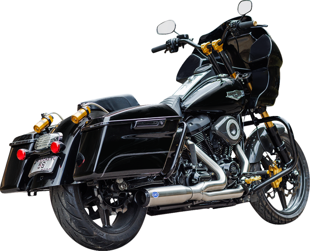 S&S CYCLE 2-into-1 Qualifier Exhaust System - 50-State - Silver 550-1108