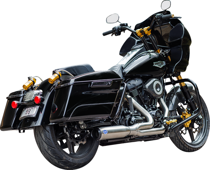 S&S CYCLE 2-into-1 Qualifier Exhaust System - 50-State - Silver 550-1108