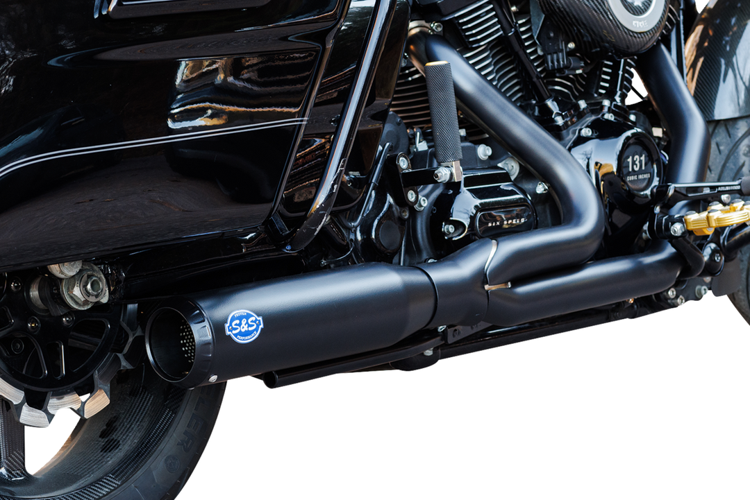 S&S CYCLE 2-into-1 Qualifier Exhaust System - 50-State - Black 550-1110