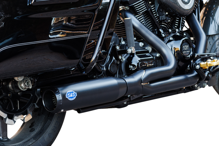 S&S CYCLE 2-into-1 Qualifier Exhaust System - 50-State - Black 550-1110