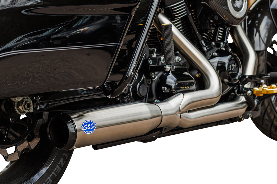 S&S CYCLE 2-into-1 Qualifier Exhaust System - 50-State - Silver 550-1108