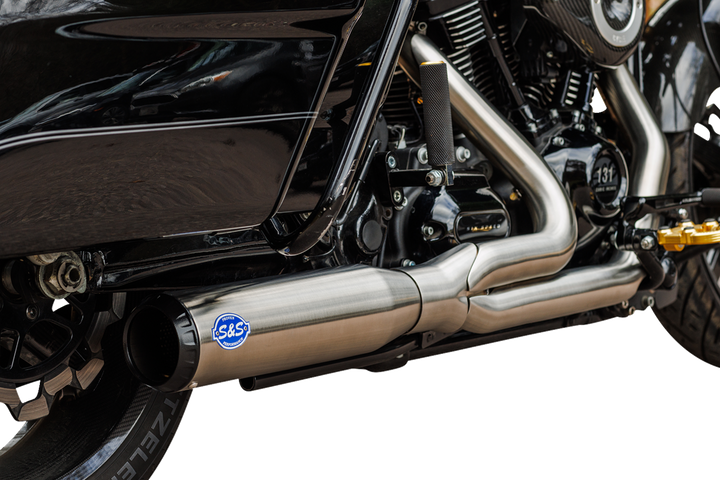 S&S CYCLE 2-into-1 Qualifier Exhaust System - 50-State - Silver 550-1108