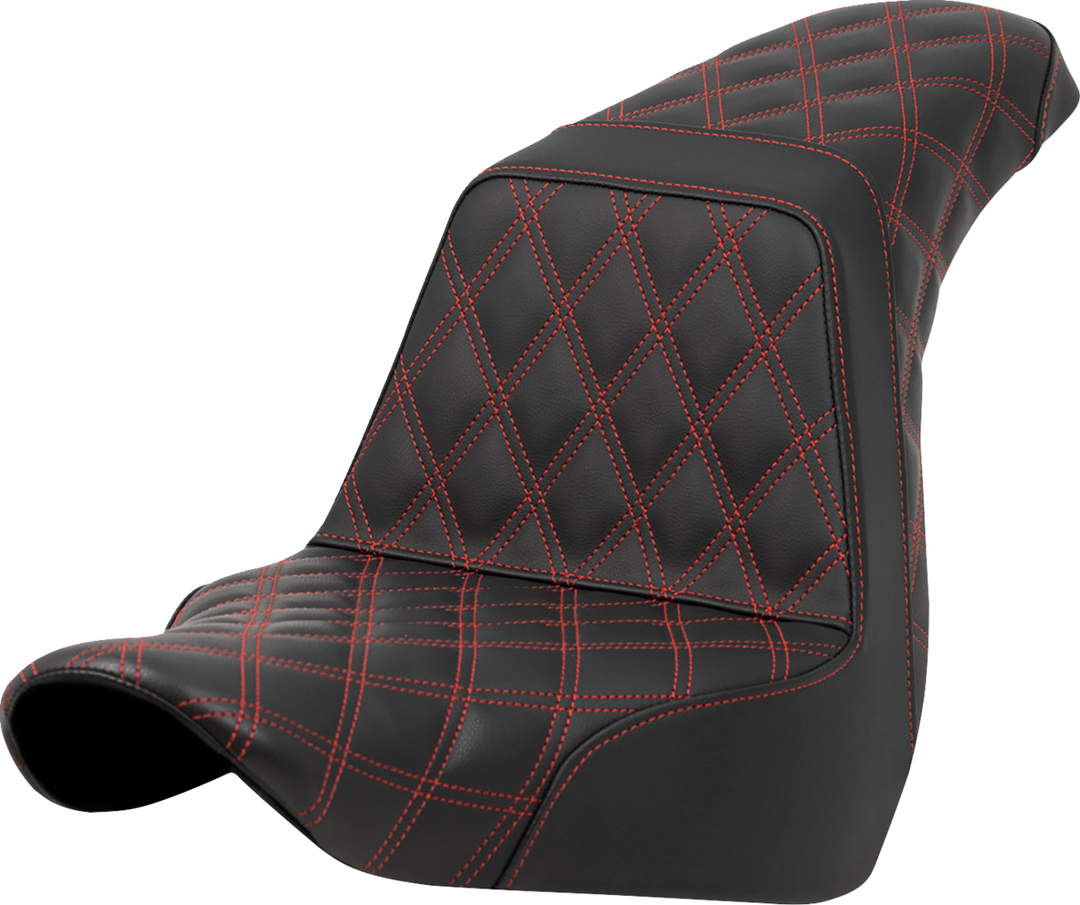 SADDLEMEN Step-Up Seat - Full Lattice Stitch - Red Stitch - FXLR/FLSB '18-'21 818-29-17504