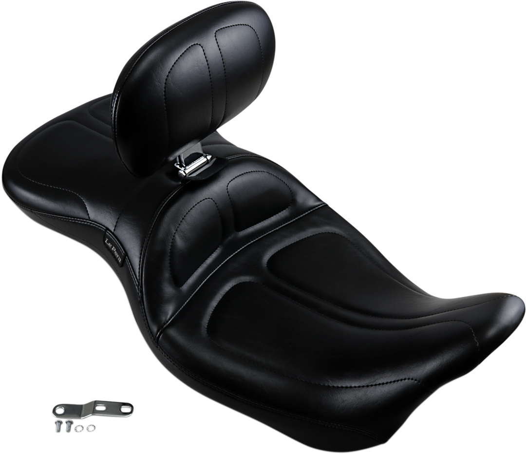 LE PERA Maverick Seat - with Backrest - Stitched - Black - FL '08-'25 LK-957BR