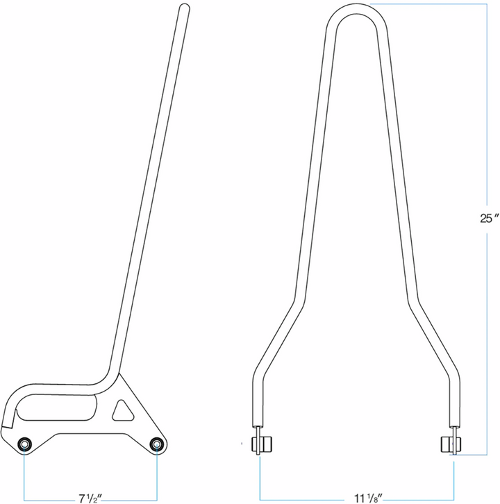 BILTWELL EXFIL Sissy Bar - XL - Chrome 5003-502