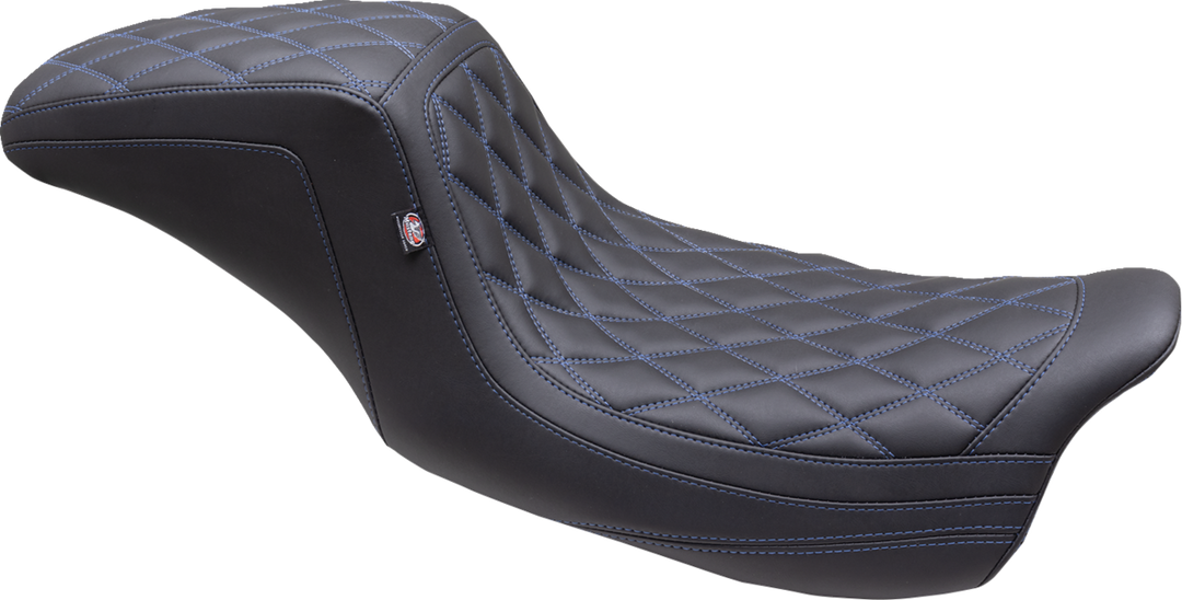 MUSTANG One Piece 2-Up Squareback Seat - Double Diamond - Sky Blue Stitch - FL '08-'25 75299SB