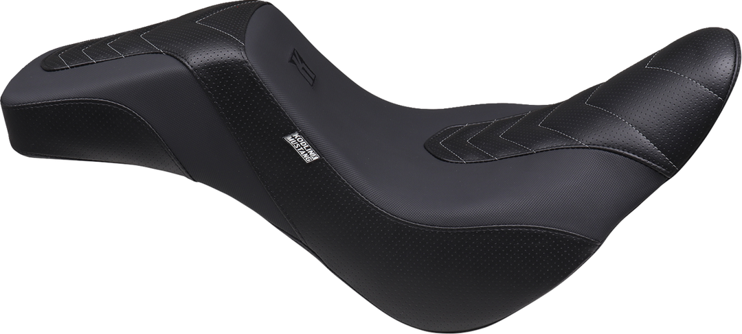 MUSTANG Signature Series Squareback™ Seat - Gripper Vinyl - Chevron - Gunmetal Stitch - FL/FX '18-'25 76323GM