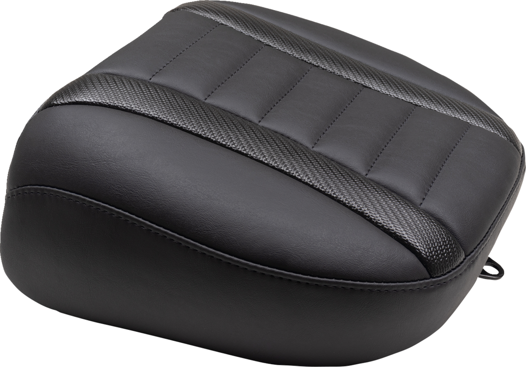 MUSTANG Deluxe Touring Passenger Seat - Black Stitch - Carbon Fiber Inlay - FLH/FLT '23-'24 88402