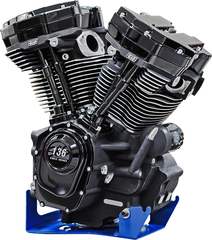 S&S CYCLE MK136 Black Edition Engine - 550G Gear Drive - Oil Cooled - Race Only - M8 Touring 310-1289