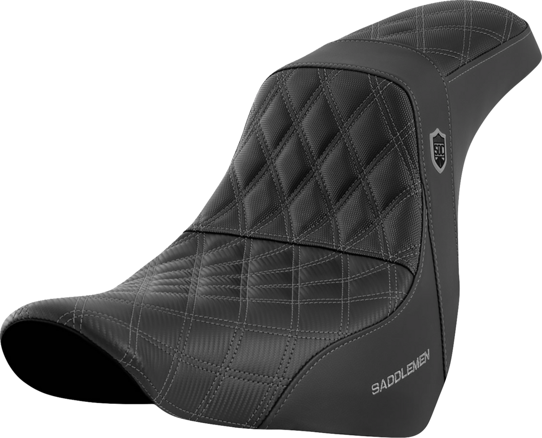 SADDLEMEN Pro Series SDC Performance Seat - w/o Backrest - Gray Stitch - FL/FX '18-'20 - SC81829GRE