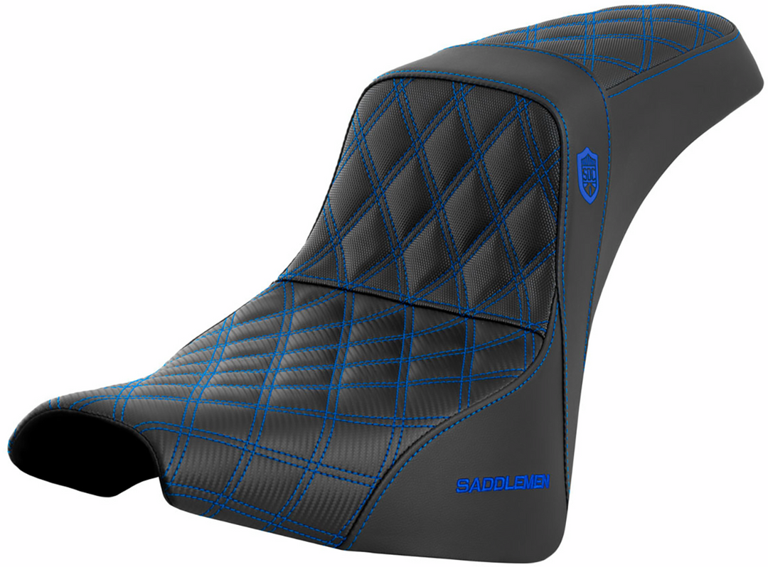 SADDLEMEN Pro Series SDC Performance Seat - w/o Backrest - Blue Stitch - FXBB/FXST '18-'23 - SC81830BLU