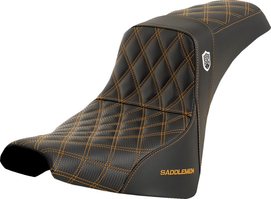 SADDLEMEN Pro Series SDC Performance Seat - w/o Backrest - Gold Stitch - FXBB/FXST '18-'23 - SC81830GOL