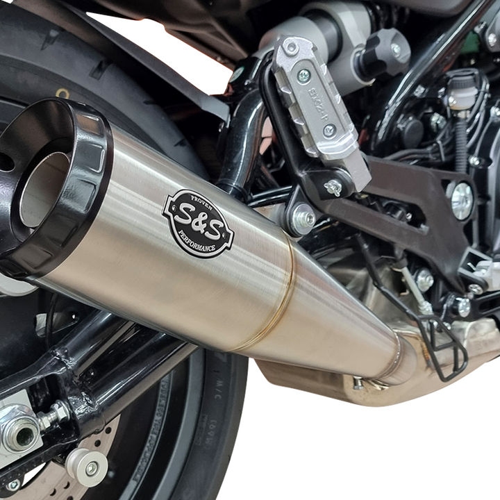 S&S CYCLE Grand National Slip-On Muffler - Brushed Stainless Steel - X™500 550-1114