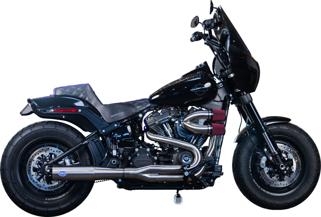S&S CYCLE 2-into-1 Superstreet Exhaust System - Brushed Stainless Steel 550-1099