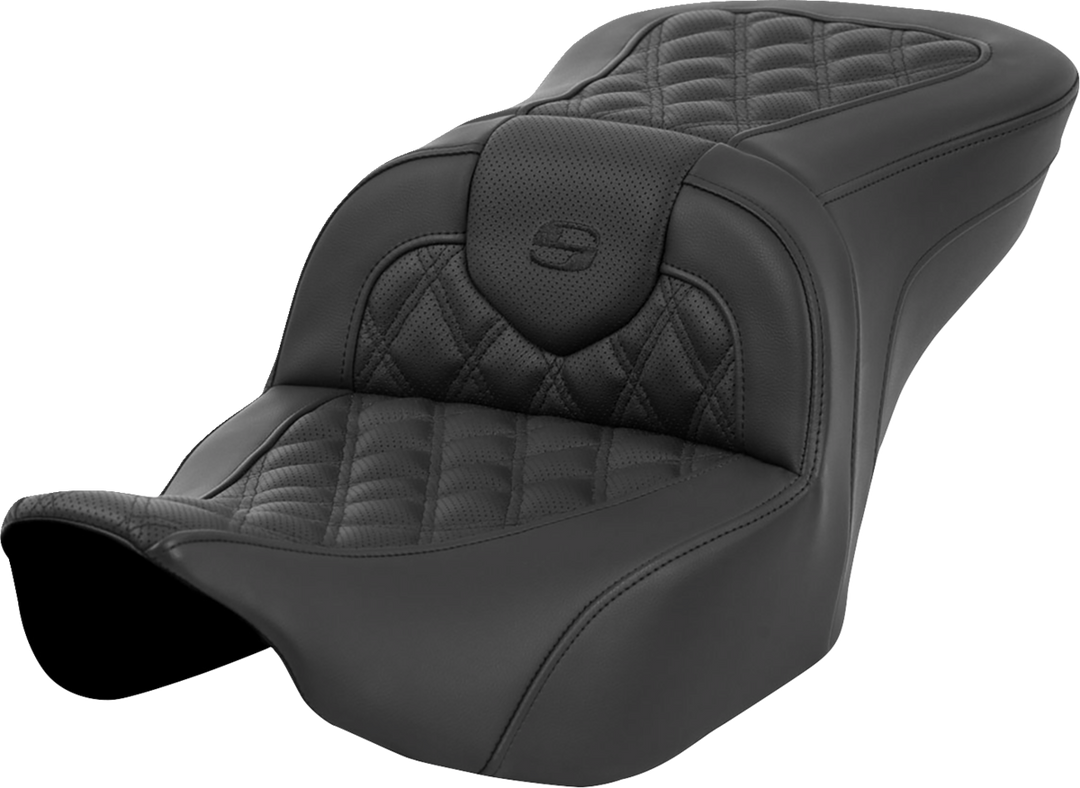 SADDLEMEN Roadsofa™ Seat - without Backrest - Lattice Stitch - Black - FL '23-'24 823-07-182