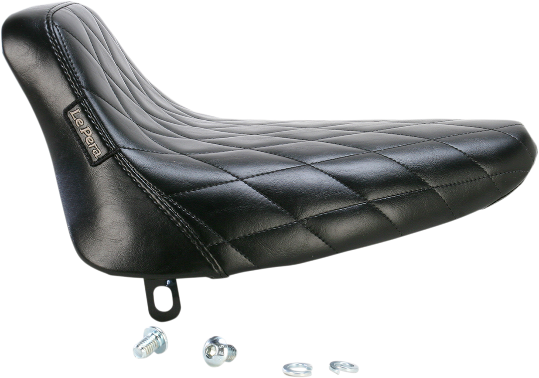 LE PERA Bare Bones Solo Seat - Diamond Stitch - Black - Softail '84-'99 LN-007DM