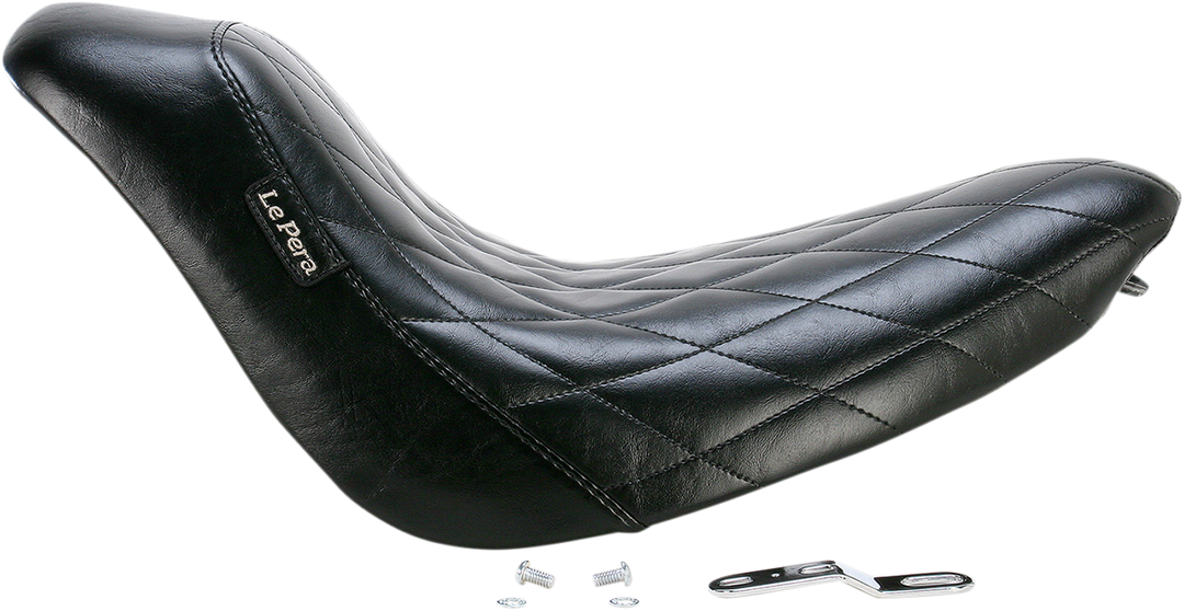 LE PERA Bare Bones Solo Seat - Diamond Stitch - Black - Softail '06-'17 LK-007DM