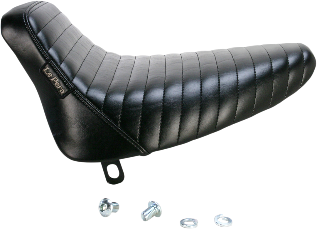 LE PERA Bare Bones Solo Seat - Pleated - Black - Softail '84-'99 LN-007PT