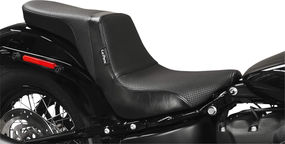 LE PERA Daytona 2-Up Seat - Without Backrest - Basketweave - Black - FX/FL '18-'25 LY-543BW