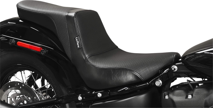 LE PERA Daytona 2-Up Seat - Without Backrest - Basketweave - Black - FX/FL '18-'25 LY-543BW
