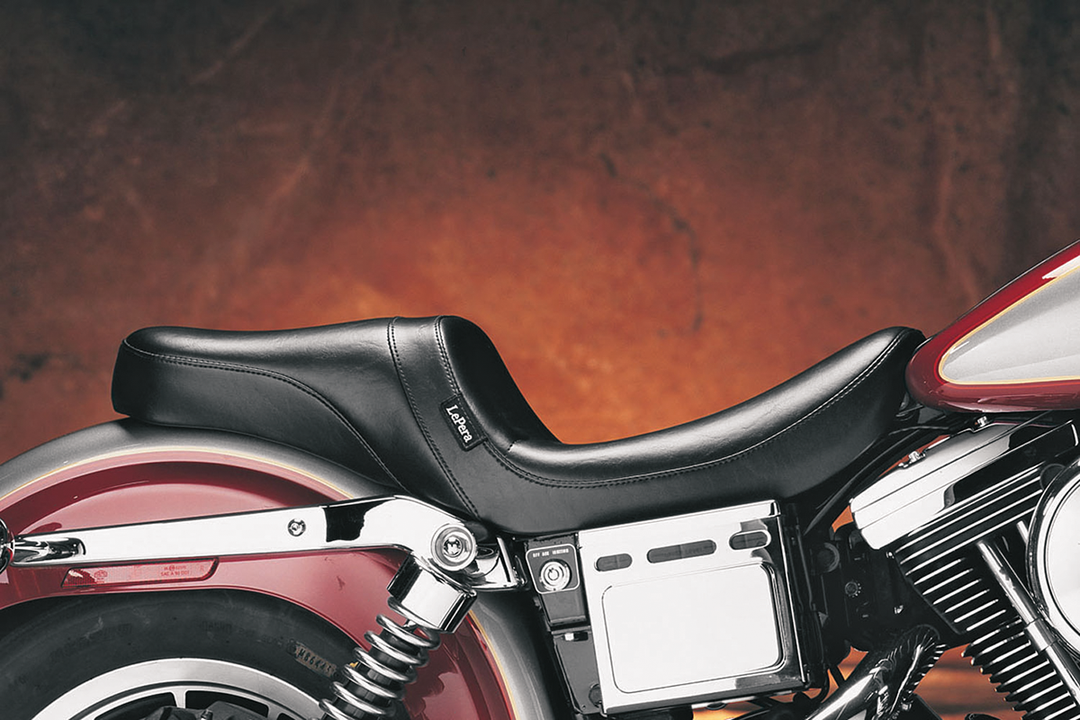 LE PERA Daytona 2-Up Seat - Without Backrest - Smooth - Black - Dyna '06-'17 LK-515