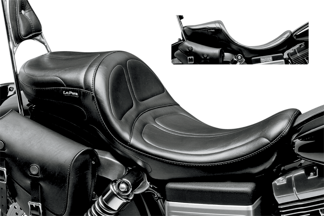 LE PERA Maverick Daddy Long Legs Seat - Black - Stitched - FXD/FLD '06-'17 LK-970DL
