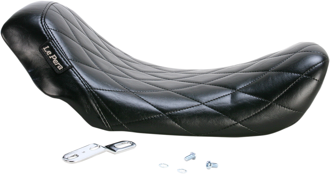 LE PERA Bare Bones Solo Seat - Diamond Stitch - Black - Dyna '06-'17 LK-001DM