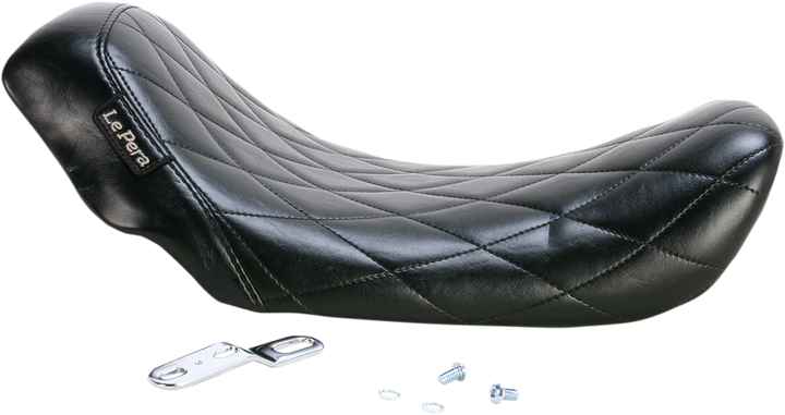 LE PERA Bare Bones Solo Seat - Diamond Stitch - Black - Dyna '06-'17 LK-001DM