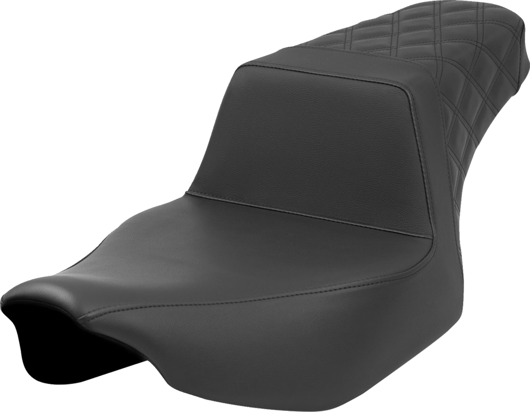 SADDLEMEN Step-Up Seat - Rear Lattice Stitch - Black - Extended Reach - FL '23-'24 823-07E-173