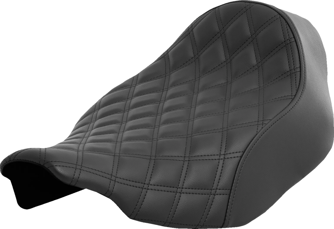 SADDLEMEN Renegade™ Solo Seat - Lattice Stitched - Black - FLT/FLH '23-'24 823-07-002LS