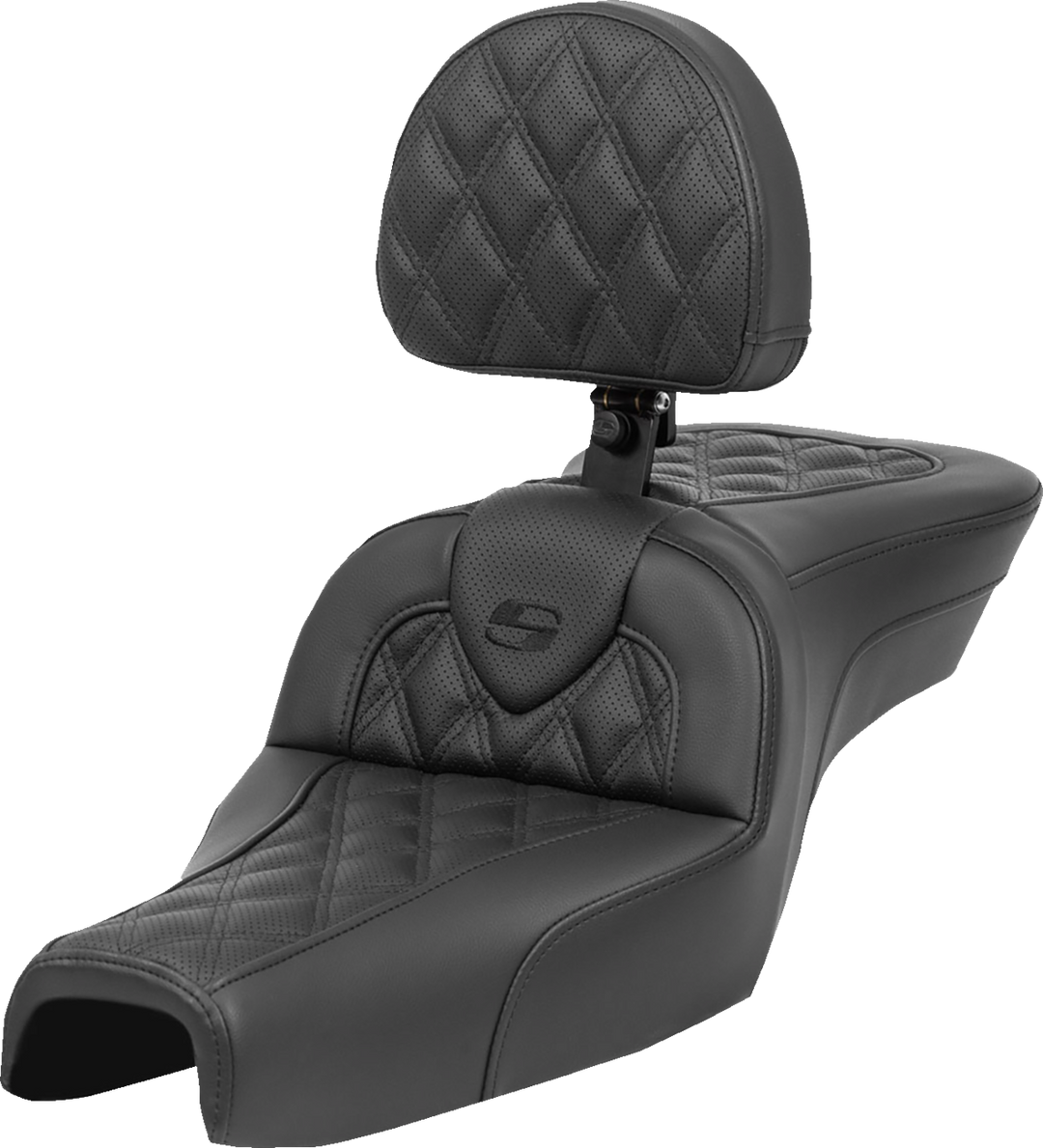 SADDLEMEN Roadsofa™ Seat - with Backrest - Lattice Stitch - XL '04-'22 807-03-182BR