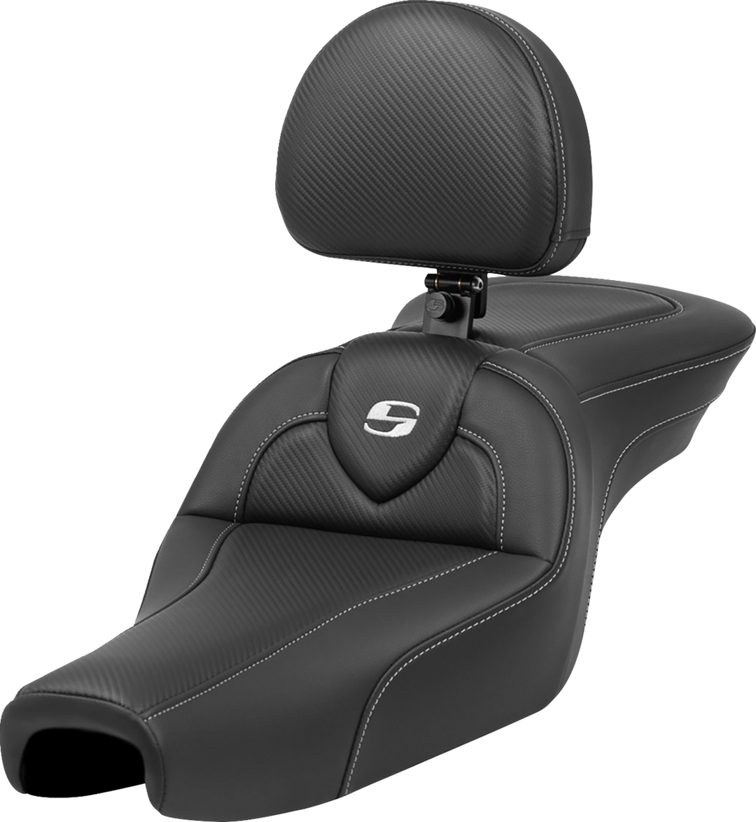 SADDLEMEN Roadsofa™ Seat - with Backrest - Carbon Fiber - XL '04-'22 807-11-185BR