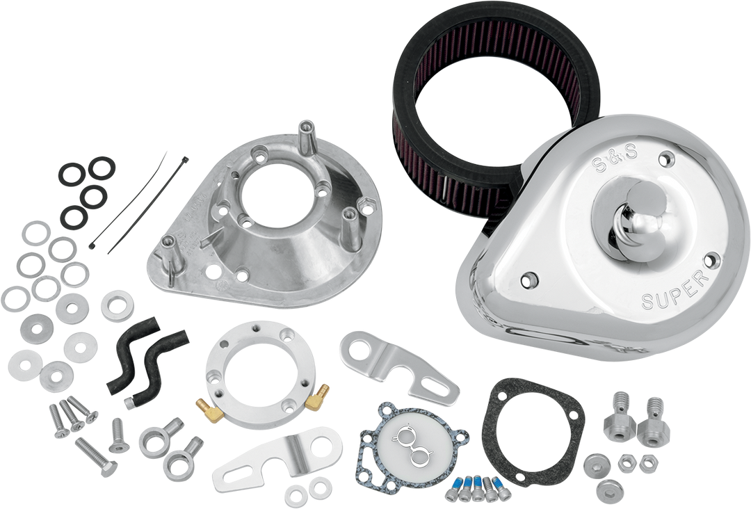 S&S CYCLE Teardrop Air Cleaner Kit - Chrome 17-0448