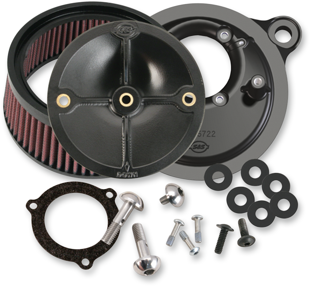 S&S CYCLE Super Stock™ Stealth Air Cleaner Kit - Black 170-0165