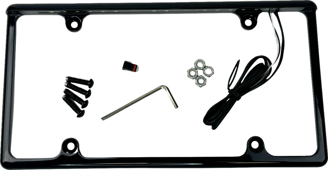 CUSTOM DYNAMICS License Plate Frame - LED - Gloss Black LPF-AUTO-B