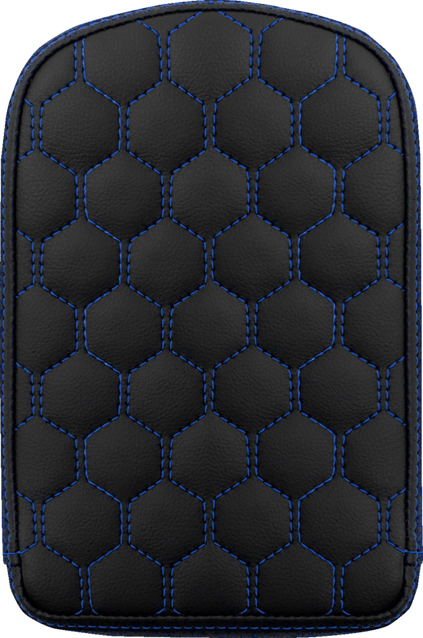 SADDLEMEN RoadSofa Sissy Bar Pad - Honeycomb - Blue Stitching - 041149BLU