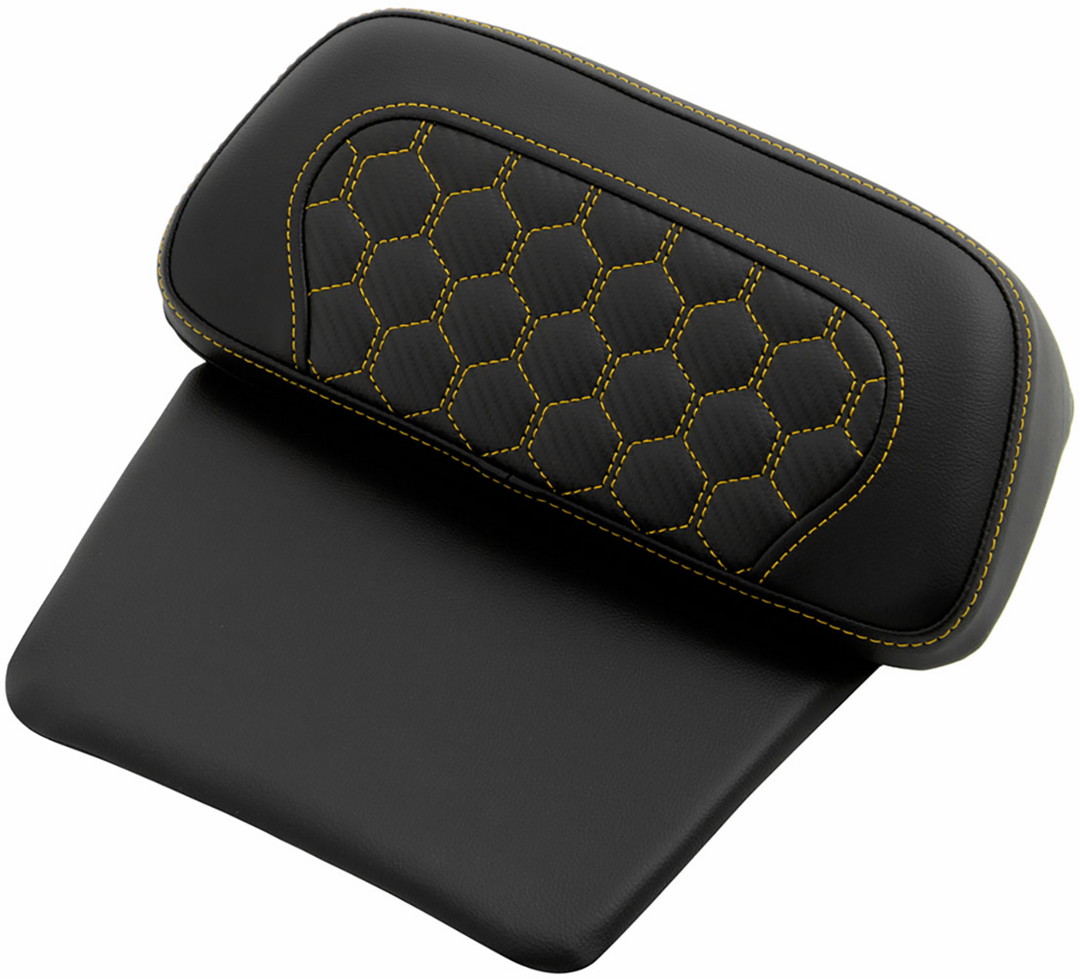 SADDLEMEN Chopped Tour Pak Pad - Honeycomb - Gold Stitching - FLH/FLT '14-'24 - 814-07C-HC-GOL