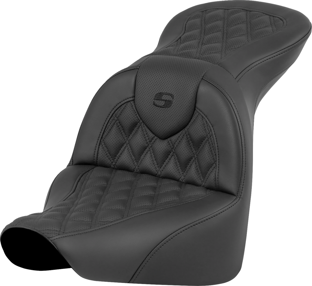 SADDLEMEN RoadSofa™ Seat - Lattice Stitch - without Driver Backrest - FLFB/FXBR '18-'24 818-27-182