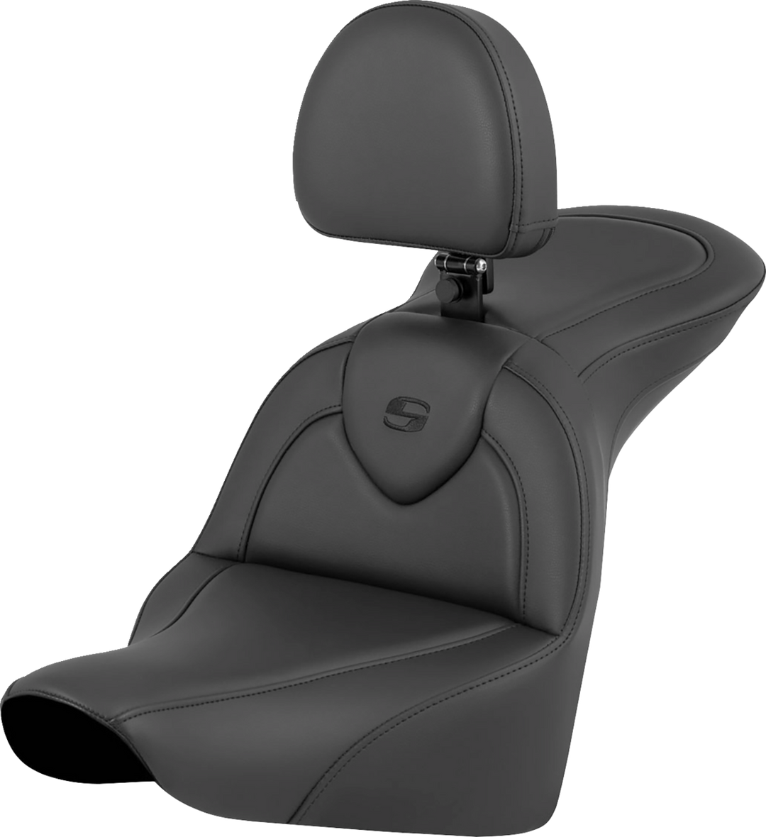 SADDLEMEN RoadSofa™ Seat - Black - with Driver Backrest - FLFB/FXBR '18-'24 818-27-187BR