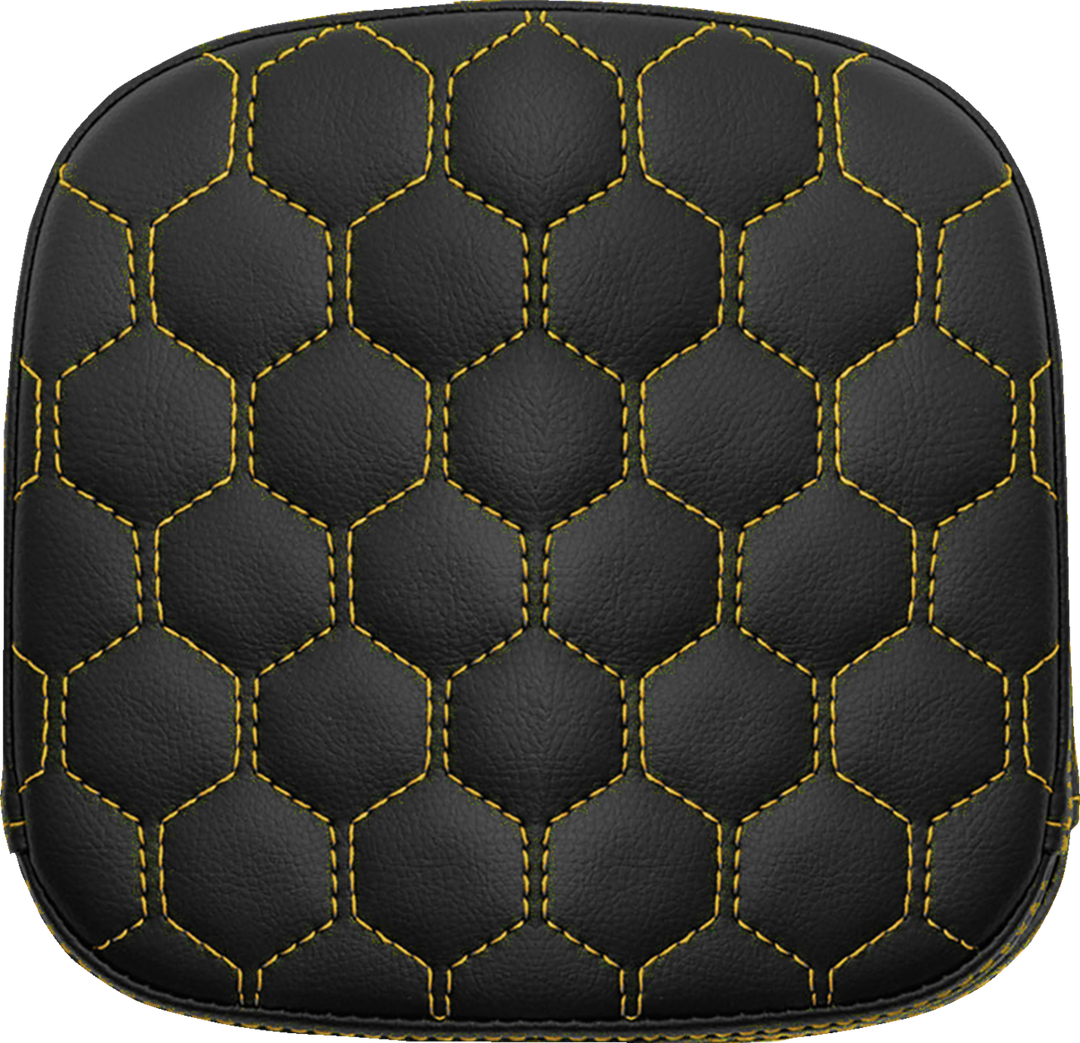SADDLEMEN Sissy Bar Pad - Honeycomb - Gold Stitching - 040749GOL