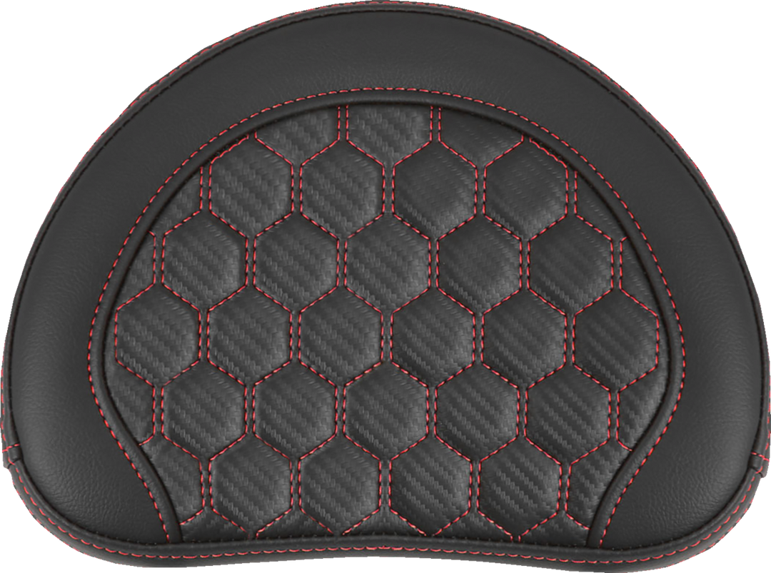 SADDLEMEN RoadSofa Sissy Bar Pad - Honeycomb - Red Stitching - 051349RED