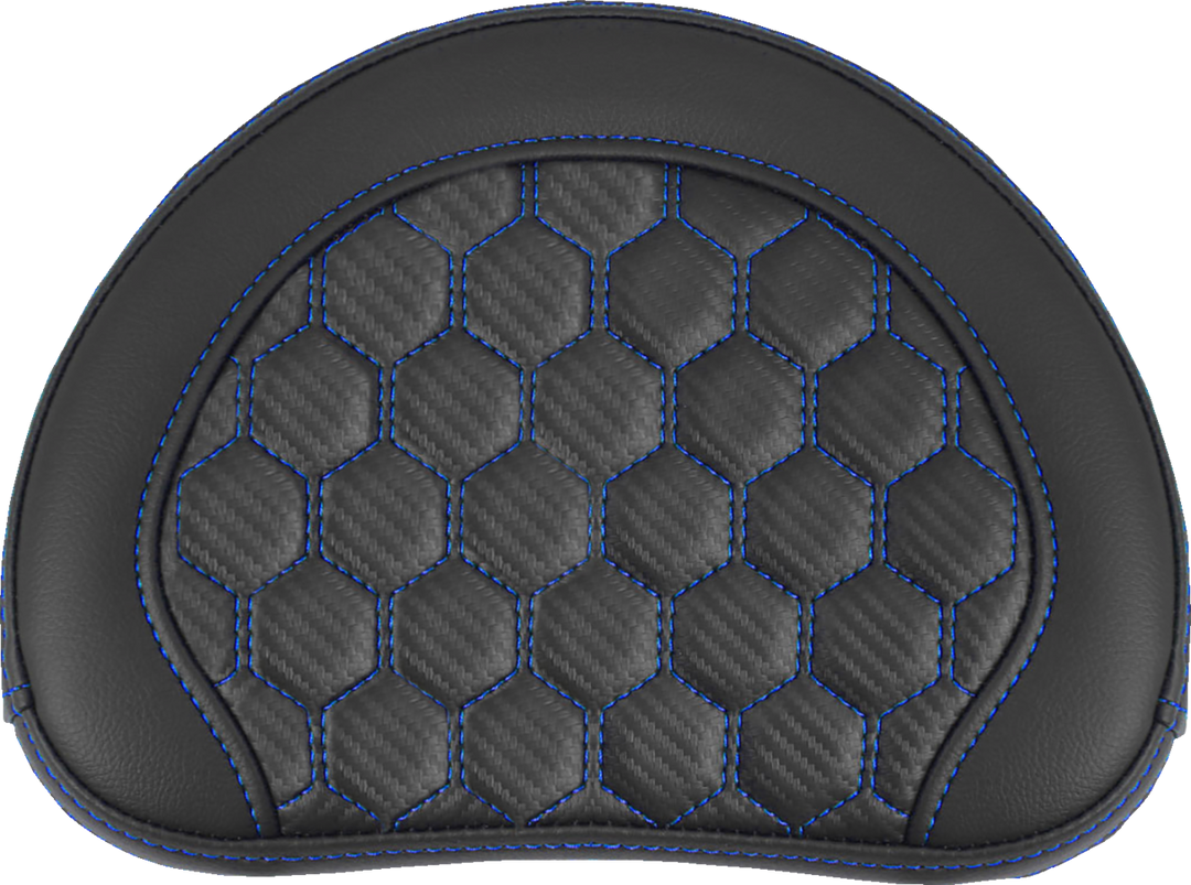 SADDLEMEN RoadSofa Sissy Bar Pad - Honeycomb - Blue Stitching - 051349BLU