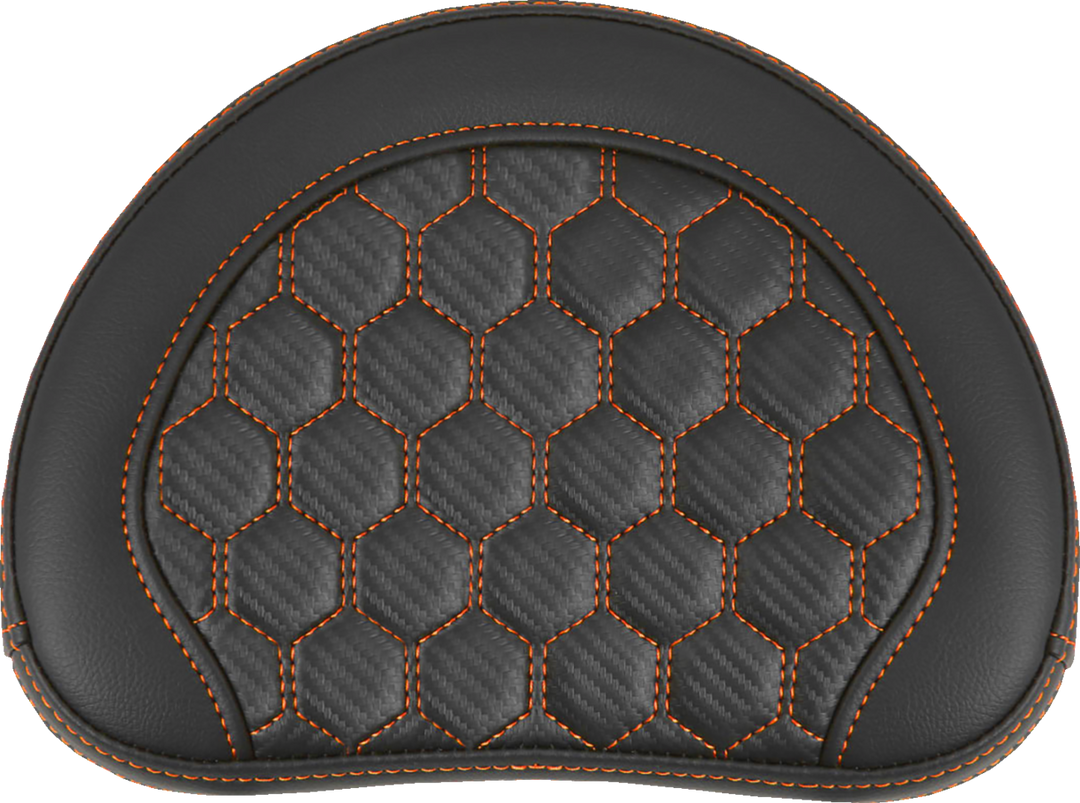 SADDLEMEN RoadSofa Sissy Bar Pad - Honeycomb - Orange Stitching -051349ORA