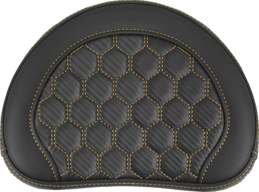 SADDLEMEN RoadSofaSissy Bar Pad - Honeycomb - Gold Stitching - 051349GOL