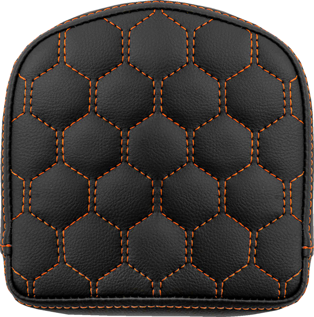 SADDLEMEN RoadSofa Sissy Bar Pad - Honeycomb - Orange Stitching - 040849ORA